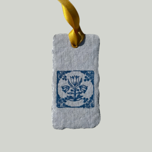 Gifttag - Tegeltje blauw